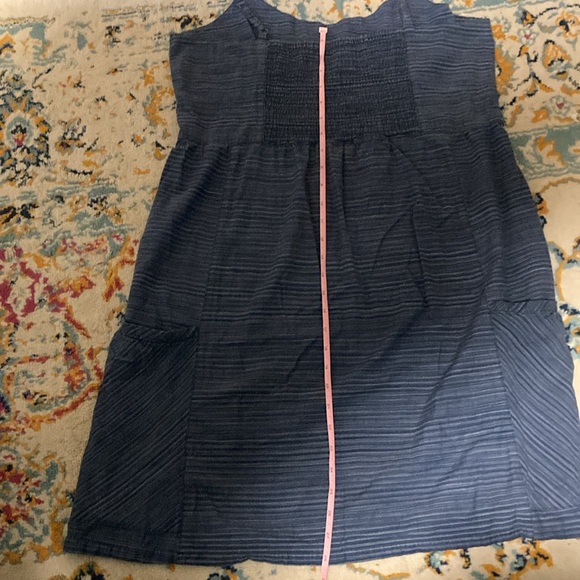 Horny Toad Organic Cotton Spaghetti Strap Dress w/ Pockets blue striped sz Large - Picture 8 of 8